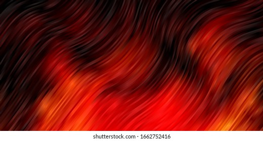 Dark Red, Yellow vector pattern with curves. Bright sample with colorful bent lines, shapes. Best design for your ad, poster, banner.