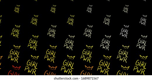 Dark Red, Yellow vector pattern with feminism elements. Simple design in abstract style with women’s rights activism. Best design to show the power of women.