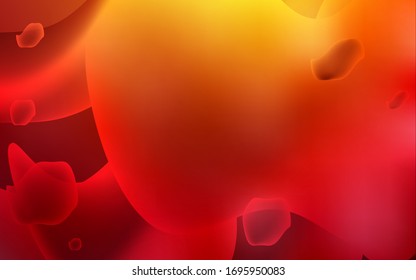 Dark Red, Yellow vector pattern with bent ribbons. A sample with blurred bubble shapes. Pattern for your business design.