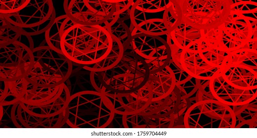 Dark Red, Yellow vector pattern with magic elements. Abstract illustration with gothic gradient shapes. Best design halloween events.
