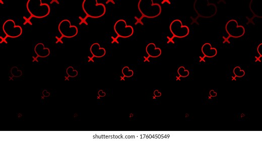 Dark Red, Yellow vector pattern with feminism elements. Simple design in abstract style with women’s rights activism. Background for International Women’s Day.