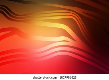 Dark Red, Yellow vector pattern with wry lines. Glitter abstract illustration with wry lines. Abstract design for your web site.