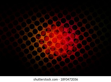 Dark Red, Yellow vector pattern with spheres. Blurred bubbles on abstract background with colorful gradient. Design for poster, banner of websites.