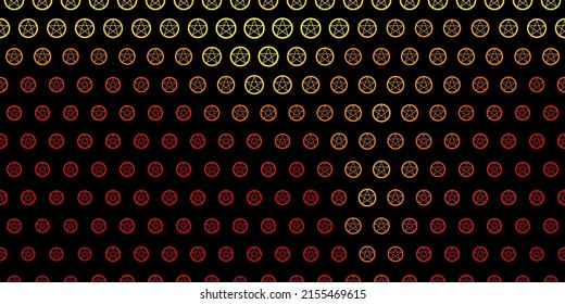 Dark Red, Yellow vector pattern with magic elements. Colorful mystic symbols with a gradient in ancient style. Background for esoteric, mystic designs.