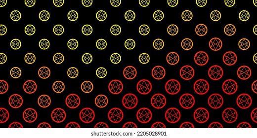 Dark Red, Yellow vector pattern with magic elements. Colorful mystic symbols with a gradient in ancient style. Simple base for your occult design.