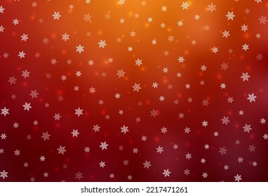 Dark Red, Yellow vector pattern in Christmas style. Simple gradient illustration with Christmas attributes. Best design for a college poster, banner.