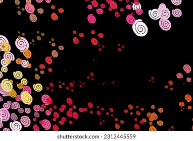 Dark Red, Yellow vector pattern with liquid shapes. Blurred geometric sample with gradient bubbles.  The best blurred design for your business.