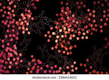 Dark Red, Yellow vector pattern with artificial intelligence network. Colorful design in simple style with AI links. Pattern for science, futuristic designs.