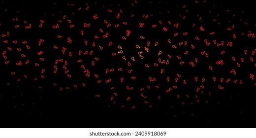 Dark Red, Yellow vector pattern with magic elements. Colorful mystic symbols with a gradient in ancient style. Background for esoteric, mystic designs.