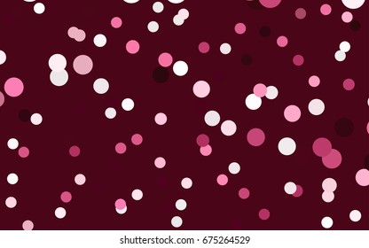 Dark Red, Yellow vector pattern with colored spheres. Geometric sample of repeating circles on white background in halftone style.