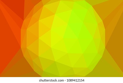 Dark Red, Yellow vector polygon abstract backdrop with a gem in a centre. Polygonal illustration, which consists of triangles. Completely new template for your banner.