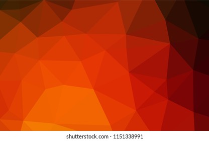 Dark Red, Yellow vector polygon abstract layout. An elegant bright illustration with gradient. Triangular pattern for your business design.