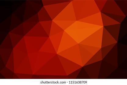 Dark Red, Yellow vector polygon abstract backdrop. Triangular geometric sample with gradient.  The best triangular design for your business.