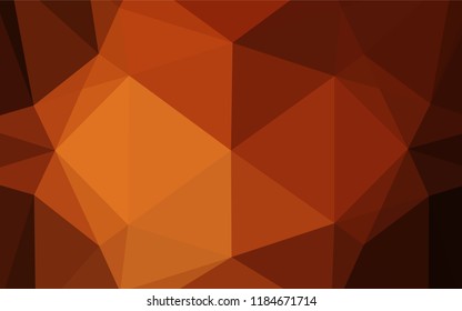 Dark Red, Yellow vector polygon abstract background. Shining illustration, which consist of triangles. Brand new style for your business design.