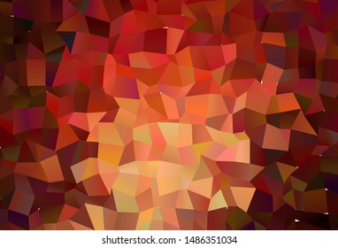 Dark Red, Yellow vector polygon abstract background. Shining colorful illustration with triangles. Textured pattern for your backgrounds.