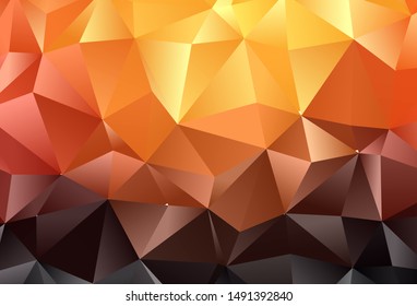 Dark Red, Yellow vector polygon abstract background. Modern geometrical abstract illustration with gradient. The best triangular design for your business.