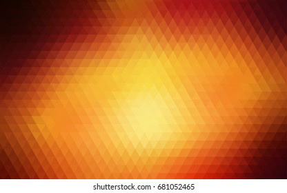 Dark Red, Yellow vector polygon abstract pattern. Shining illustration, which consist of triangles. Brand-new design for your business.