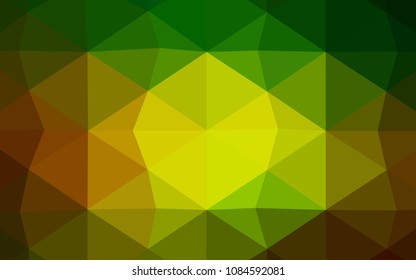 Dark Red, Yellow vector polygonal pattern. Shining colored illustration in a new style. Brand-new style for your business design.