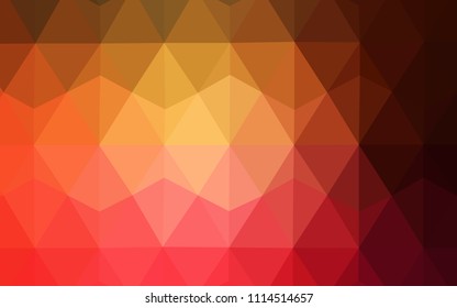 Dark Red, Yellow vector polygonal background. Geometric illustration in Origami style with gradient.  Best triangular design for your business.