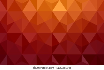 Dark Red, Yellow vector polygonal illustration, which consist of triangles. Triangular pattern for your business design. Geometric background in Origami style with gradient. 