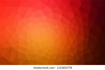 Dark Red, Yellow vector polygonal background. A sample with polygonal shapes. New template for your brand book.