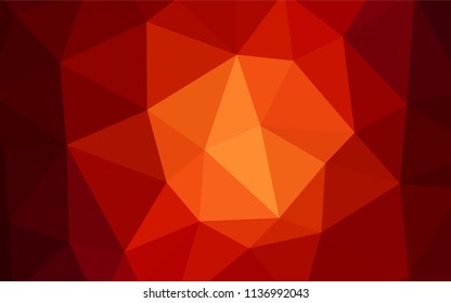 Dark Red, Yellow vector polygonal pattern. Shining polygonal illustration, which consist of triangles. Completely new template for your banner.