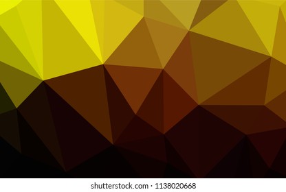 Dark Red, Yellow vector polygonal background. Colorful abstract illustration with triangles. A new texture for your web site.