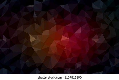 Dark Red, Yellow vector polygonal template. Elegant bright polygonal illustration with gradient. Triangular pattern for your design.
