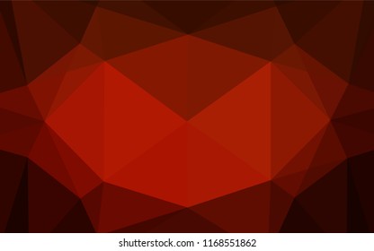 Dark Red, Yellow vector polygonal template. Shining illustration, which consist of triangles. The polygonal design can be used for your web site.