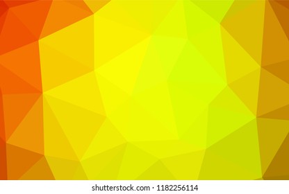 Dark Red, Yellow vector polygonal background. Triangular geometric sample with gradient.  Best triangular design for your business.