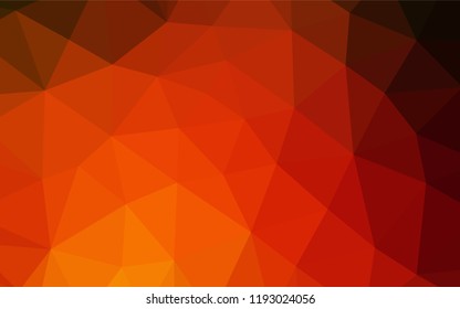 Dark Red, Yellow vector polygonal pattern. Glitter abstract illustration with an elegant design. The textured pattern can be used for background.