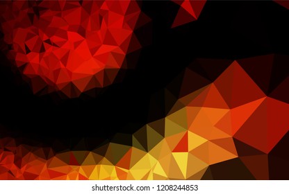 Dark Red, Yellow vector polygonal template. Colorful abstract illustration with gradient. The best triangular design for your business.