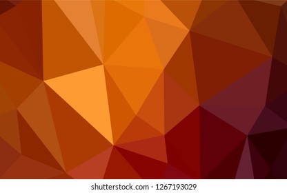 Dark Red, Yellow vector polygonal pattern. Geometric illustration in Origami style with gradient.  A new texture for your web site.