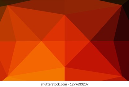 Dark Red, Yellow vector polygonal template. Modern geometrical abstract illustration with gradient. The template can be used as a background for cell phones.