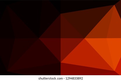 Dark Red, Yellow vector polygonal background. Shining illustration, which consist of triangles. Brand new style for your business design.