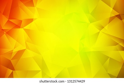 Dark Red, Yellow vector polygonal background. Glitter abstract illustration with an elegant triangles. Template for cell phone's backgrounds.