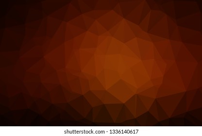 Dark Red, Yellow vector polygonal background. Triangular geometric sample with gradient.  New texture for your design.