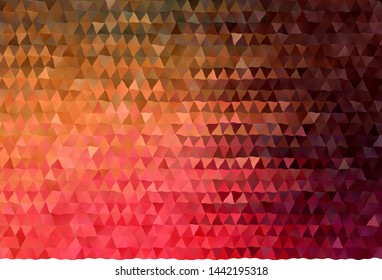 Dark Red, Yellow vector polygonal template. Triangular geometric sample with gradient.  Textured pattern for your backgrounds.