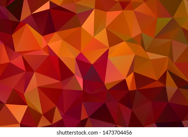 Dark Red, Yellow vector polygonal pattern. Glitter abstract illustration with an elegant triangles. Textured pattern for your backgrounds.