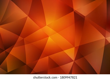 Dark Red, Yellow vector polygonal background. Triangular geometric sample with gradient.  A completely new design for your leaflet.