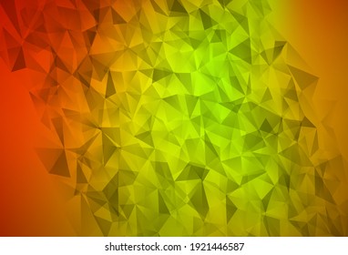 Dunkelrot, gelber, mehrfarbiger Vektorhintergrund. Kreative geometrische Illustration im Origami-Stil mit Farbverlauf. Dreiecksmuster für Ihr Design.