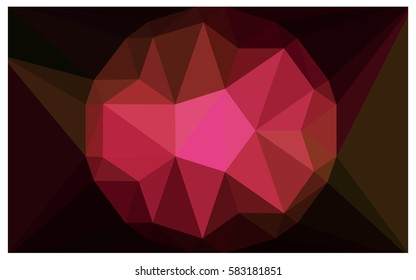 Dark Red, Yellow vector polygonal illustration, which consist of triangles with a gemstone in center. Triangular design of a huge diamond for your business. Creative geometric background of gems.