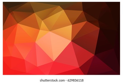 Dark Red, Yellow vector polygonal illustration, which consist of triangles. Triangular design for your business. Creative geometric background in Origami style with gradient