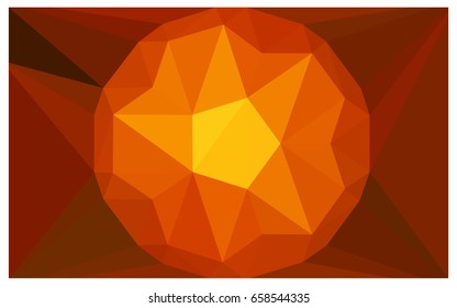Dark Red, Yellow vector polygonal illustration, which consist of triangles with a gemstone in center. Triangular design of a huge diamond for your business. Creative geometric background of gems.