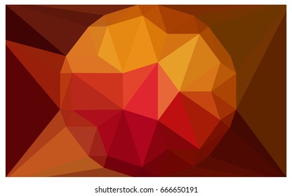 Dark Red, Yellow vector polygonal illustration, which consist of triangles with a gemstone in center. Triangular design of a huge diamond for your business. Creative geometric background of gems.