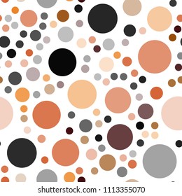 Dark Red, Yellow vector seamless pattern with spheres. Abstract illustration with colored bubbles in nature style. Pattern can be used as texture of wallpapers.