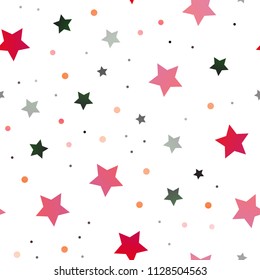 Dark Red, Yellow vector seamless pattern with christmas stars. Modern geometrical abstract illustration with stars. Smart design for your business advert.