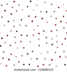Dark Red, Yellow vector seamless pattern with spheres. Blurred bubbles on abstract background with colorful gradient. Pattern can be used as texture of water, rain drops.