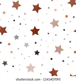 Dark Red, Yellow vector seamless pattern with christmas stars. Glitter abstract illustration with colored stars. Best design for your ad, poster, banner.