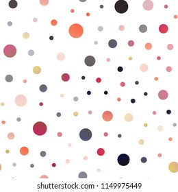Dark Red, Yellow vector seamless layout with circle shapes. Blurred bubbles on abstract background with colorful gradient. The pattern can be used for beautiful websites.